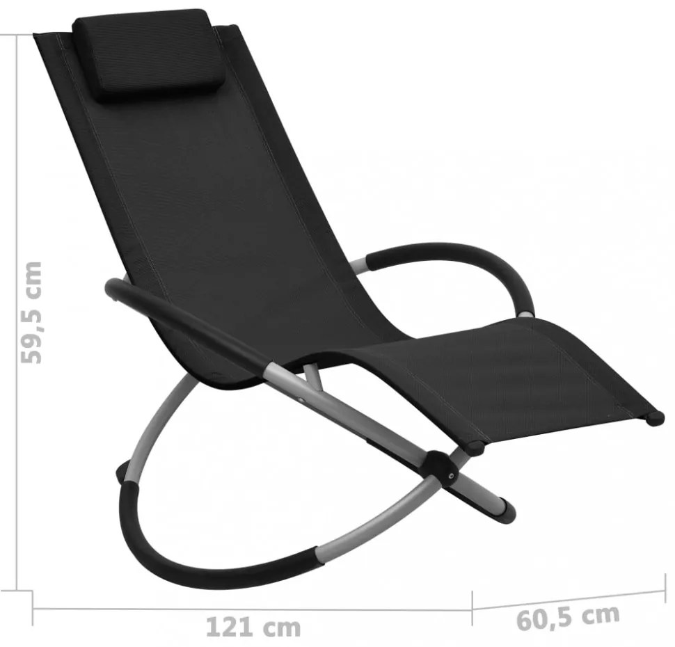 fekete acél gyerek napozóágy