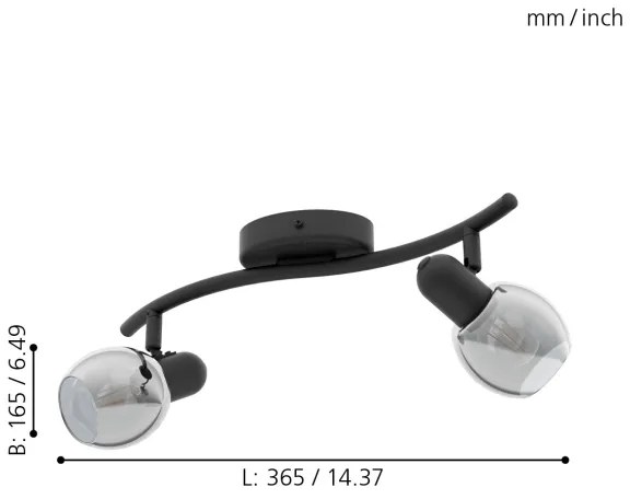 Eglo 98625 - Spotlámpa POLLICA 2xE14/28W/230V