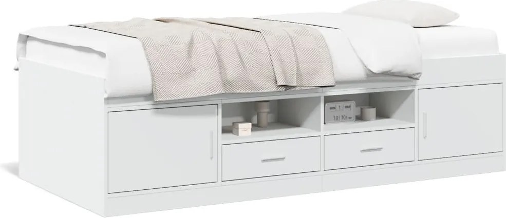 vidaXL fehér kanapéágy fiókkal matrac nélkül 75x190 cm