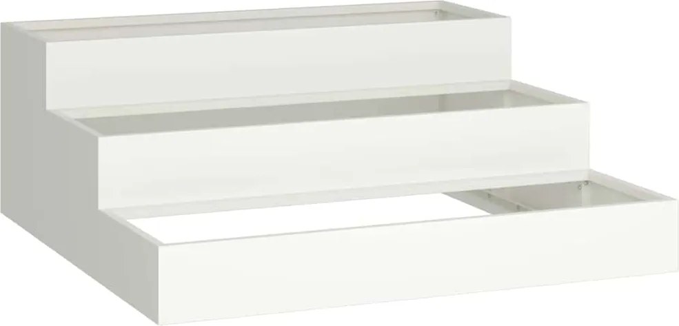 vidaXL Kerti cserép Fehér 90 x 90 x 35 cm Hidegen hengerelt acél