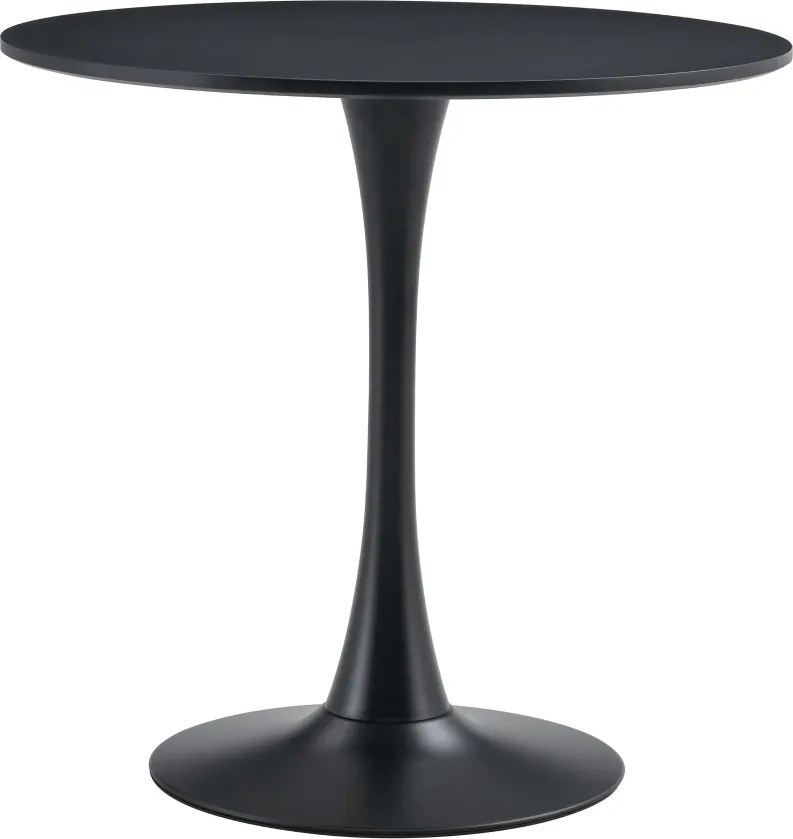 Étkezőasztal, fekete, átmérő 80 cm, REVENTON NEW
