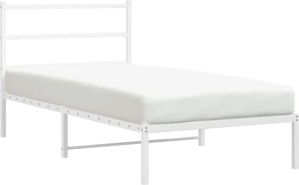 vidaXL fehér fém ágykeret fejtámlával 100x200 cm