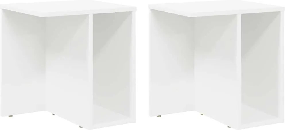 vidaXL Végasztal 2 pcs Fehér 37 x 32 x 40 cm Faanyag