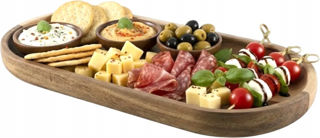 Tálca 30x15 CM Akác Deszka Patera Tálaló Tányér