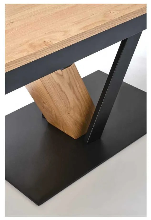 Medina étkezőasztal - téglalap, 160-220 x 90 cm, tölgy / fekete