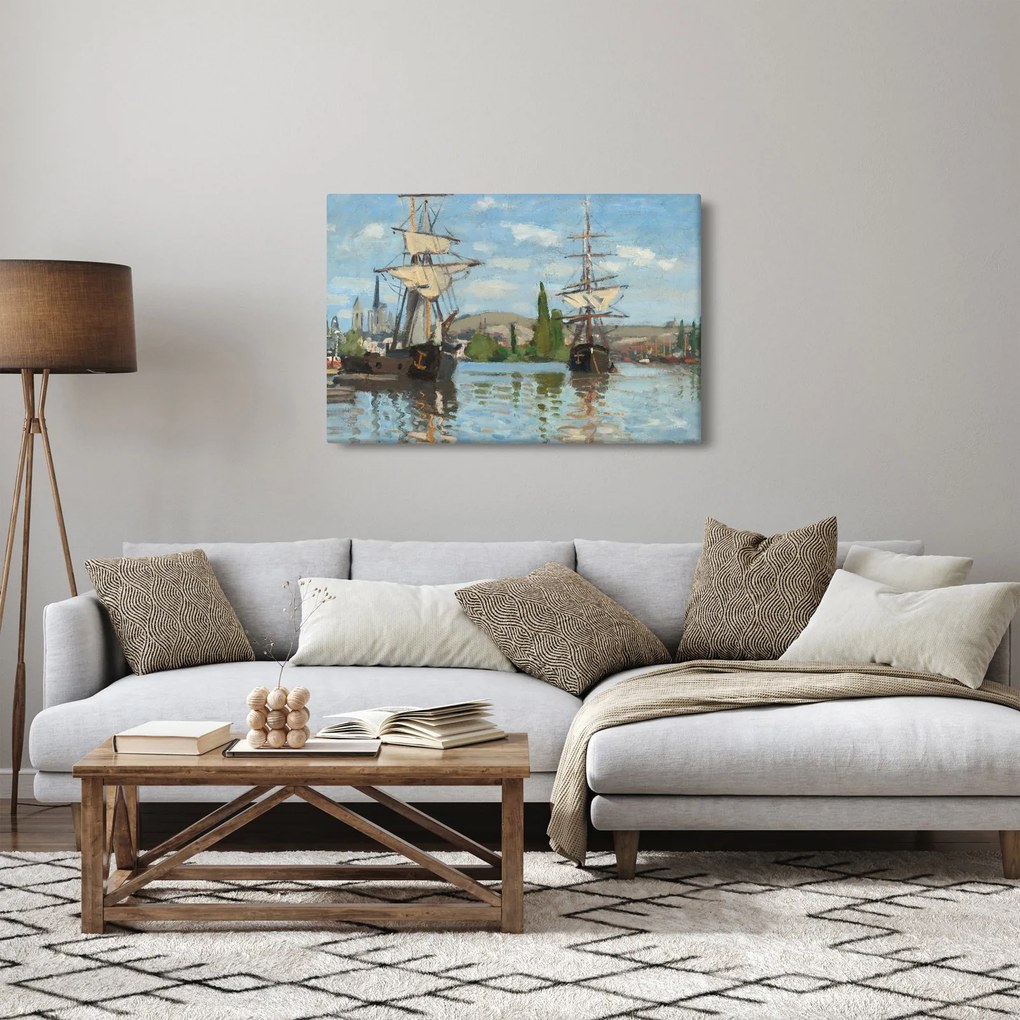 Kép - Claude Monet, Ships Riding on the Seine at Rouen, reprodukciók (90x60 cm)