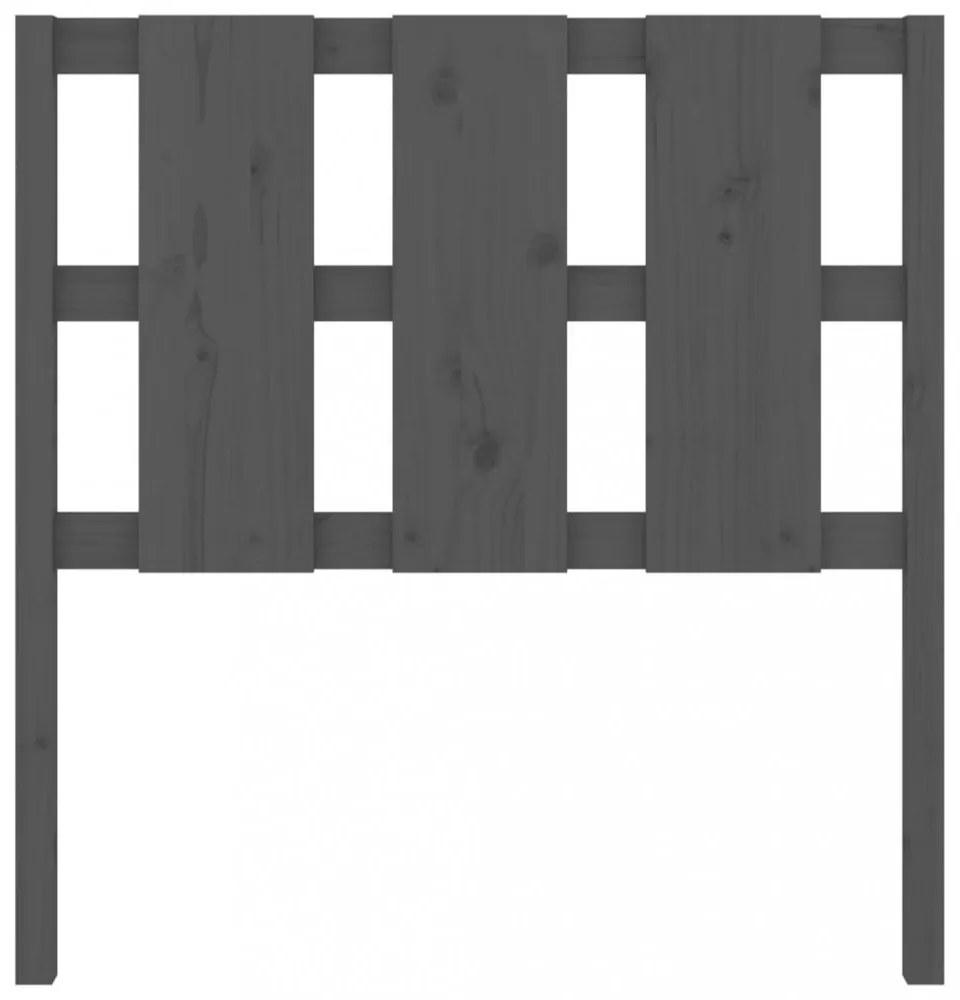 szürke tömör fenyőfa ágyfejtámla 105,5x4x100 cm
