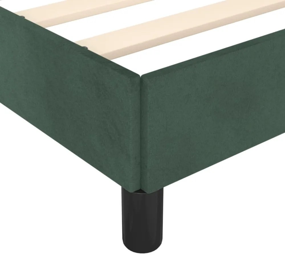 sötétzöld bársony ágykeret matrac nélkül 120 x 200 cm