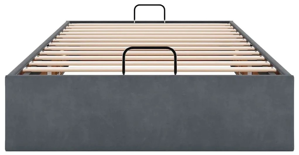 Ottomán ágykeret matrac nélkül Sötétszürke 90x190 cm Velvet