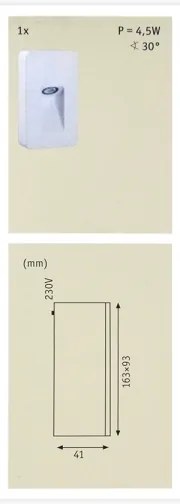 Paulmann 93809 - LED/2,4W IP44 Kültéri fali lámpa SPECIAL LINE 230V