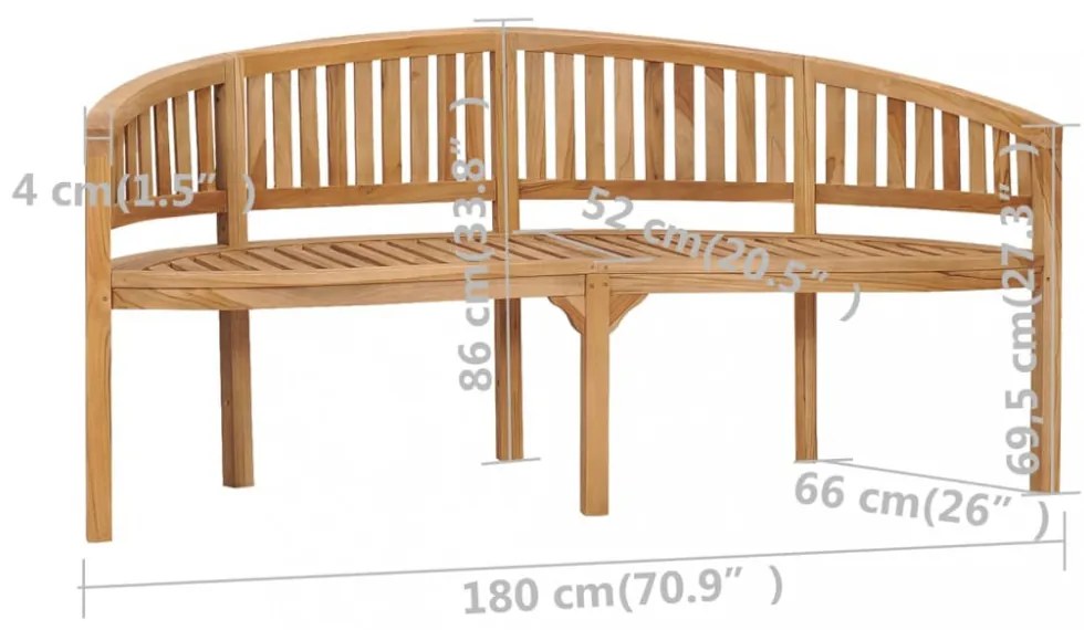 tömör tíkfa banán alakú pad 180 cm