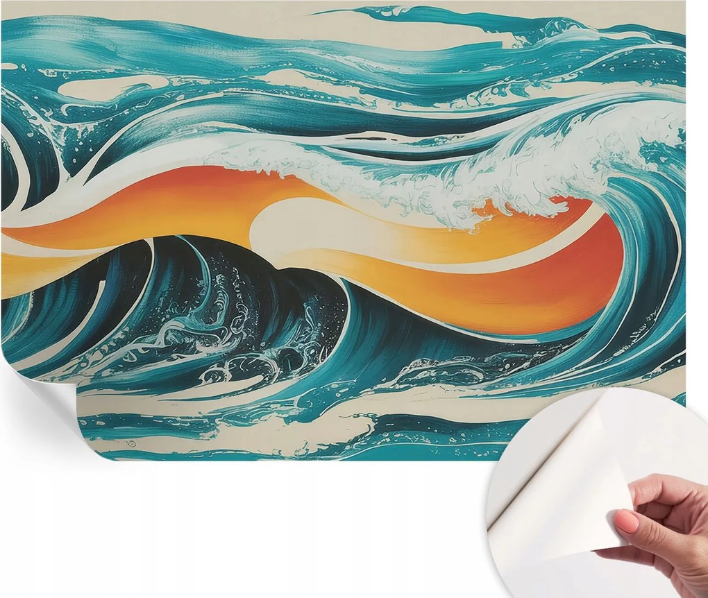 Dekoratív öntapadós fotótapéta irodába Absztrakt hullámok 104x70 cm