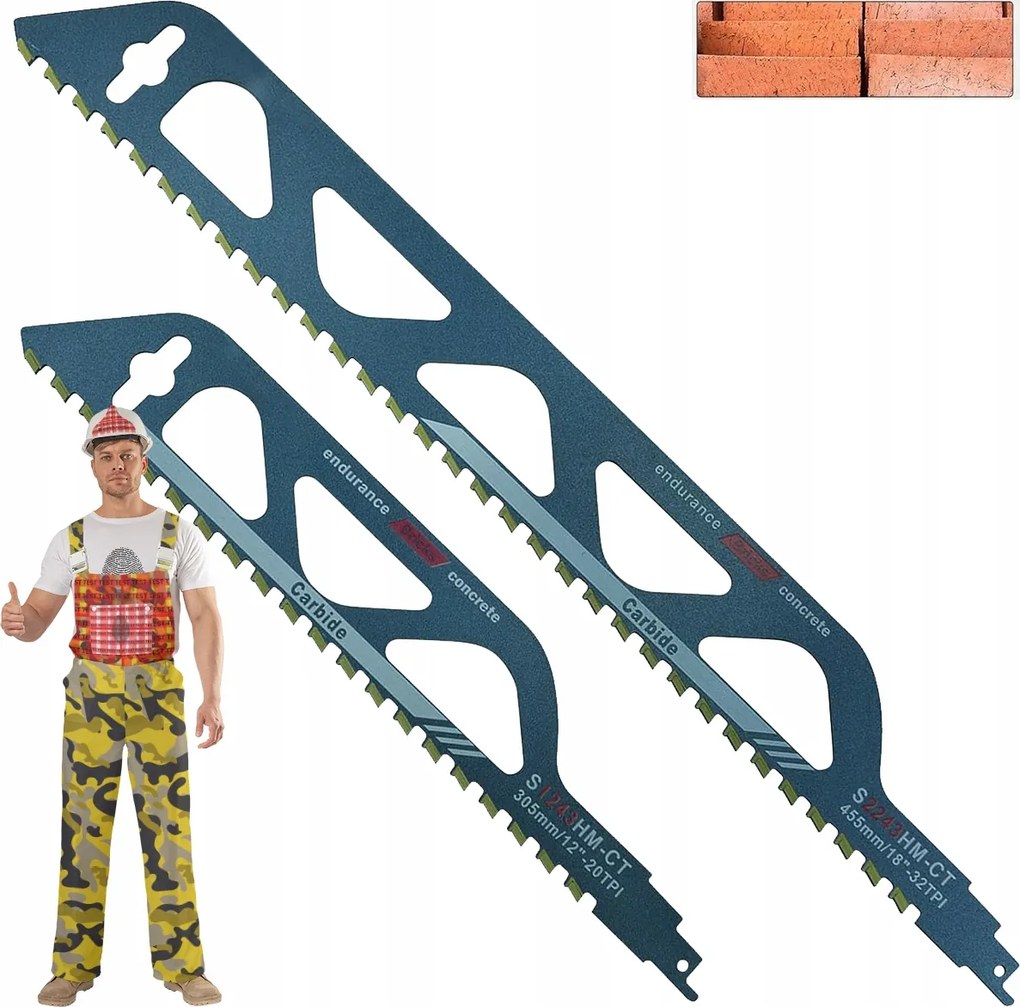 Szablyafűrészlap Üreges Beton Vágásához Tégla 455mm