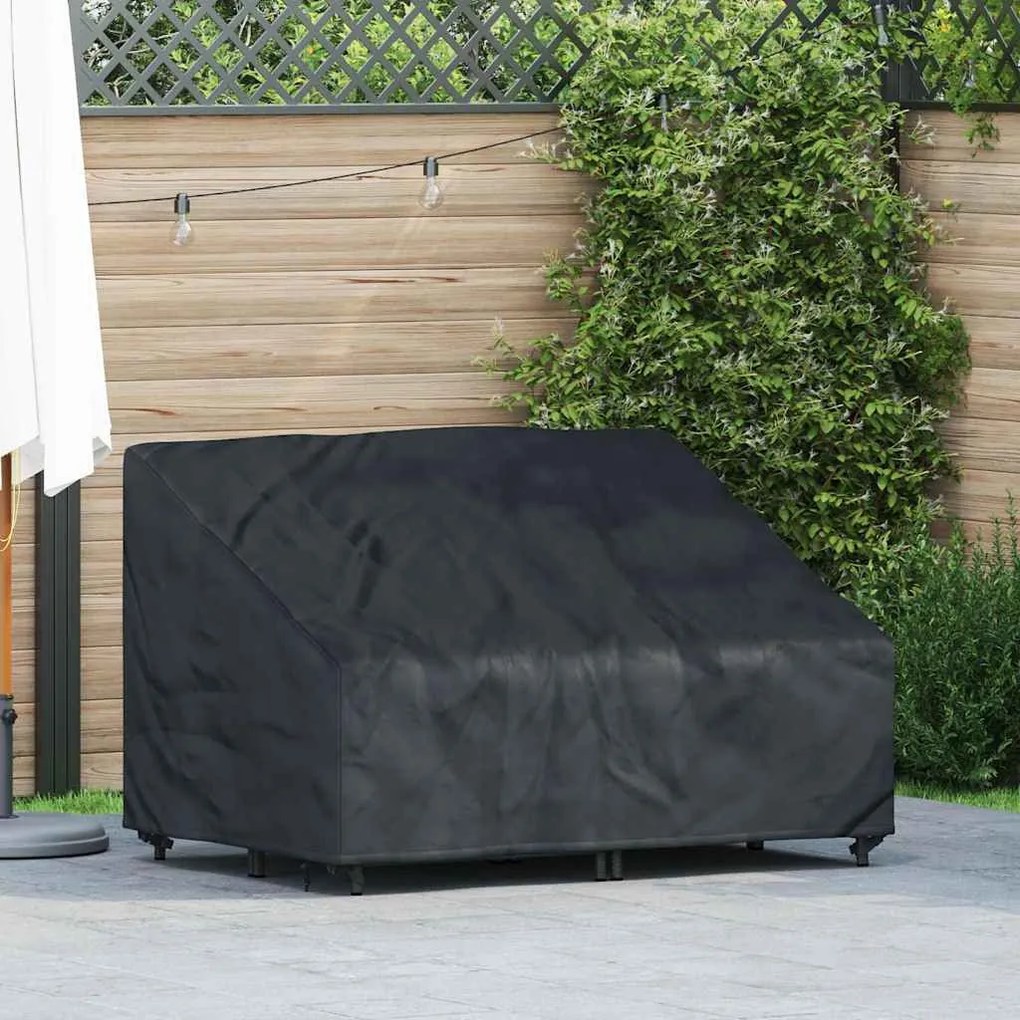Kerti Pad Borító Fekete 130 x 95 x 40 / 80 cm 210D szövet