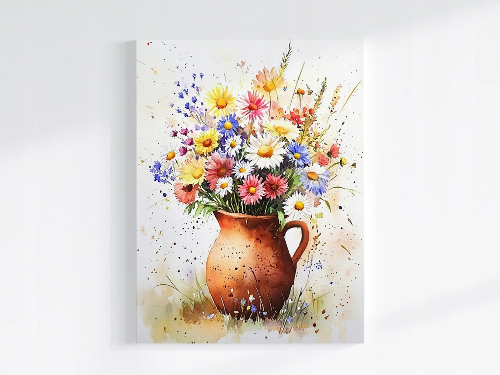 Poszter Dekoráció Színes Virágok Csokor Kancsó 60x80