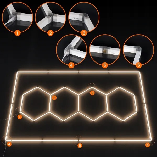 LED mennyezeti lámpatest LED/426W/85-265V 4000K 484x243 cm CRI 90 IP44 fehér