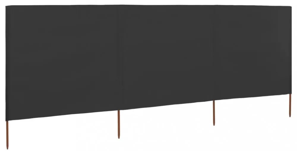 antracitszürke szövet 3-paneles szélellenző 400 x 120 cm
