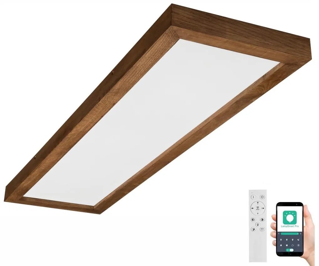 Brilagi-LED Dimmelhető lámpa WOODY FRAME LED/50W/230V tölgy 120x30 cm IP44 + távirányító 8590828607311