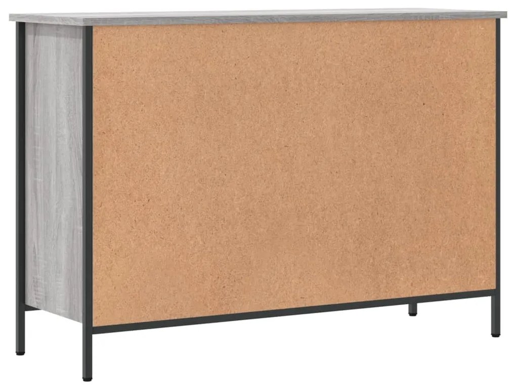 szürke sonoma színű szerelt fa cipősszekrény 100x35x70 cm