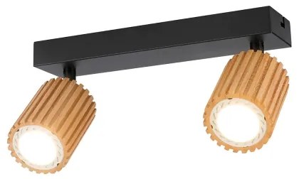 Brilagi - MODERN WOOD spotlámpa 2xGU10/8W/230V kaucsukfa/fekete