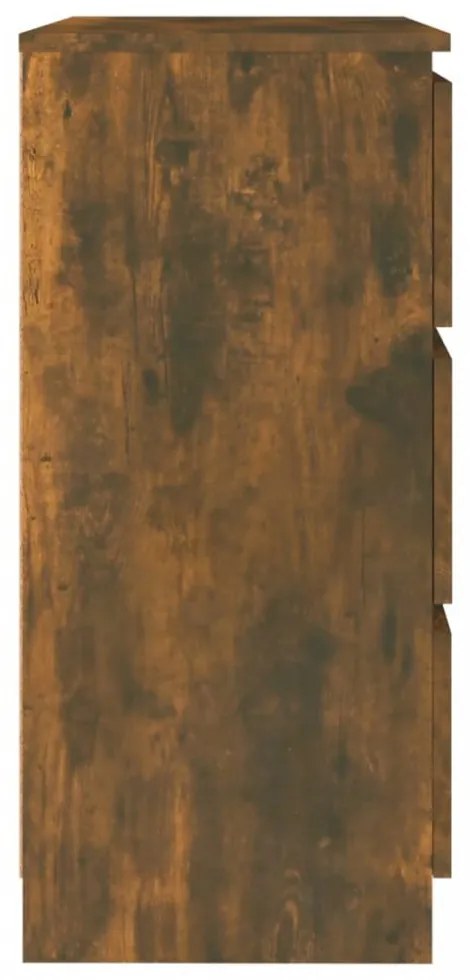 füstös tölgy színű szerelt fa tálalószekrény 60 x 35 x 76 cm