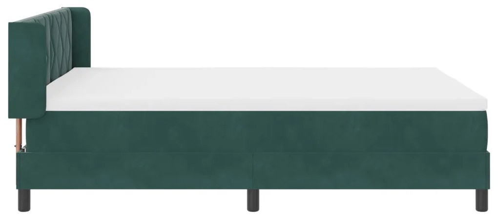 Box Spring Ágy Mattal Sötétzöld 140x190 cm Bársonyos