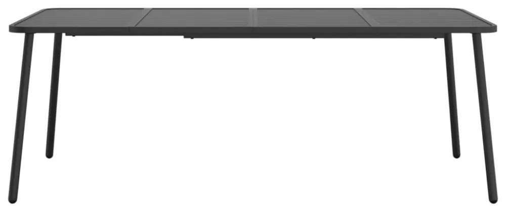 11 részes antracitszürke acél kerti étkezőgarnitúra