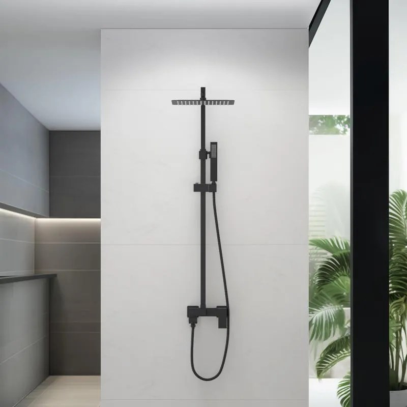 AREZZO design CUBEFIELD 3 funkciós zuhanyrendszer, fekete