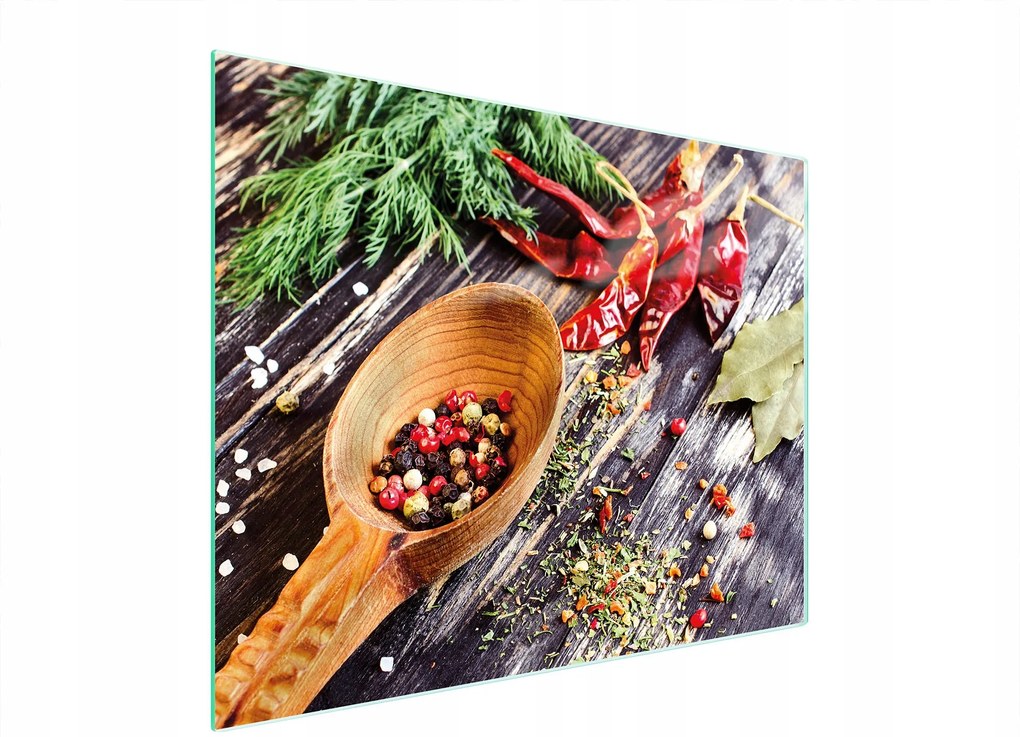 Üveg Vágódeszka 52x40 Fűszerek Edzett Üveg