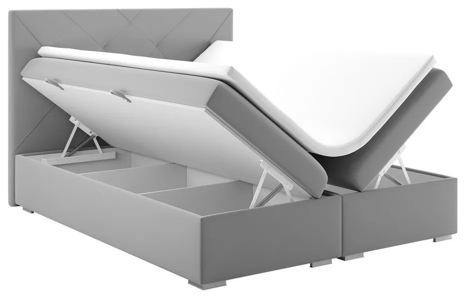 Franciaágy Boxspring 180 cm Darro (szürke) (tárolóhellyel). 1020271