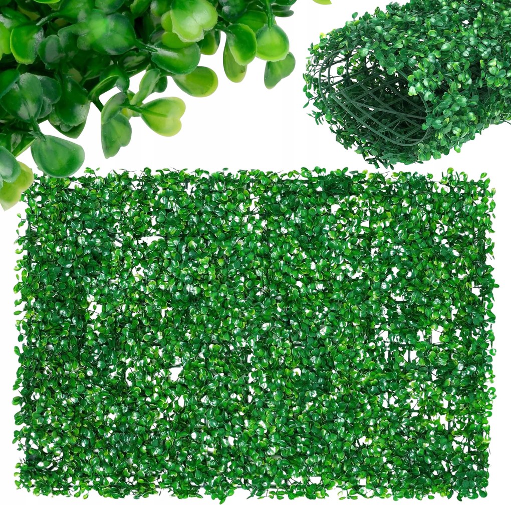 Mesterséges Sövény Borostyán Erkély Fal Háló Szőnyeg Panel Puszpáng Levél