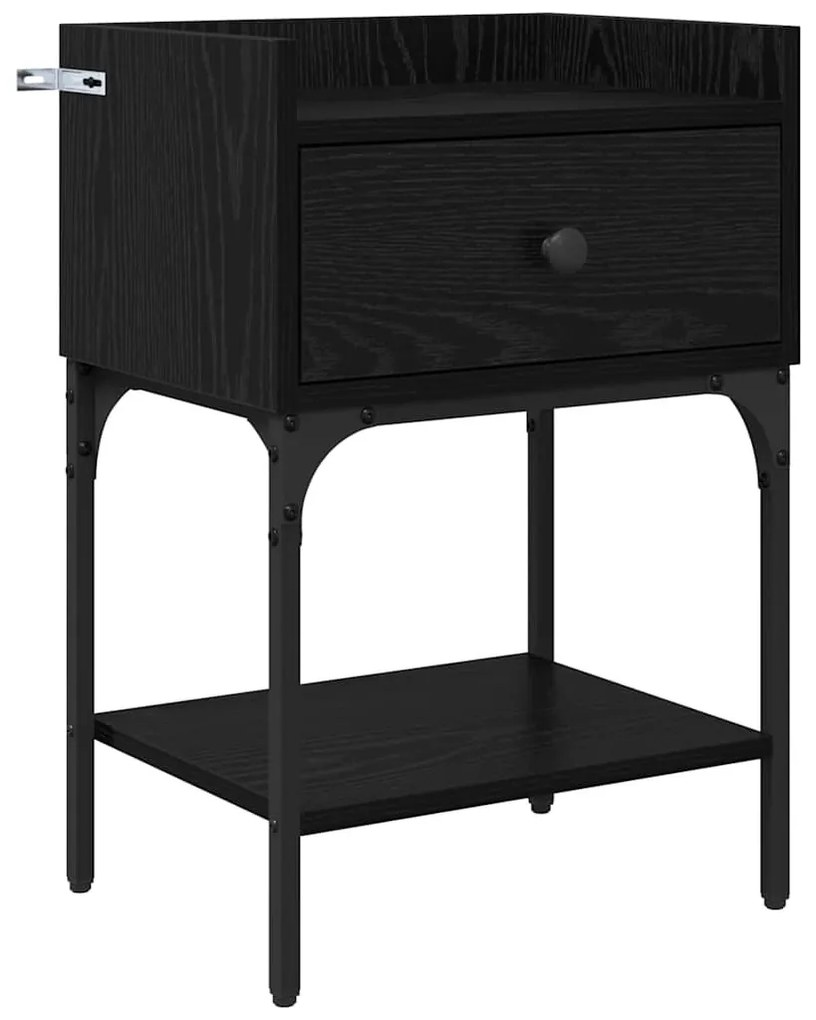 Éjjeli asztal fiókkal Musta tammi 40 x 29 x 60 cm Faanyag