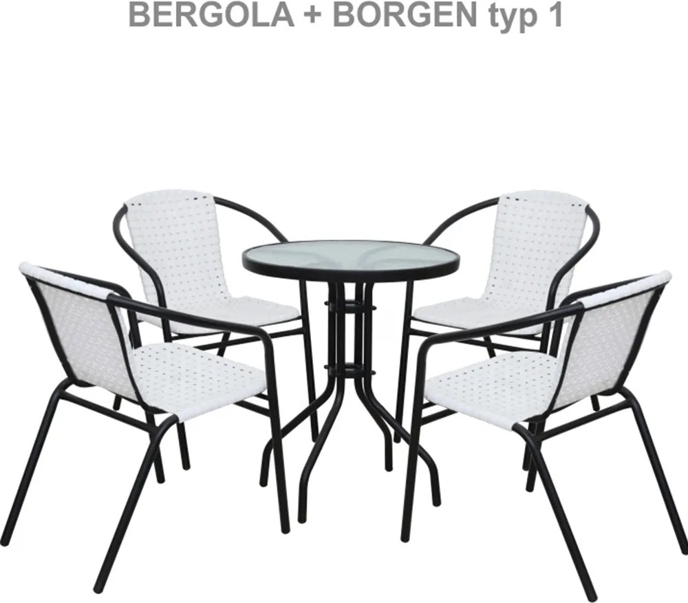 Étkezőasztal, fekete acél/edzett üveg, BORGEN TYP 2