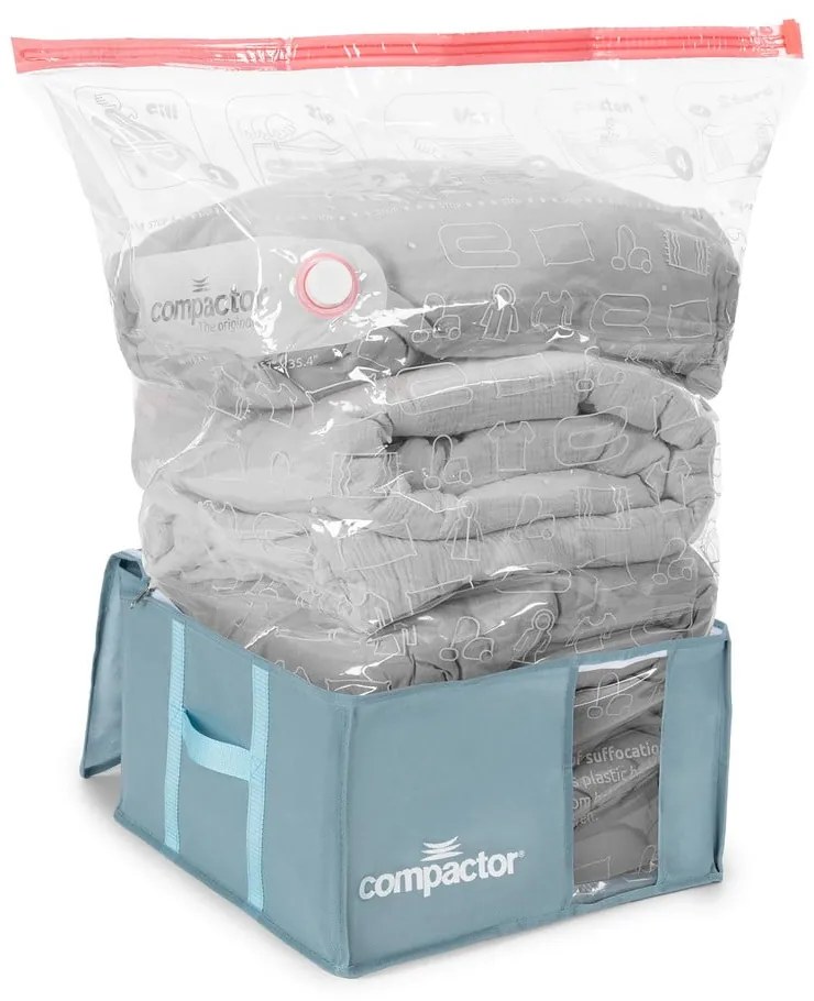 Vákuumos műanyag ruhatároló doboz 42x40x25 cm Blue Edition – Compactor