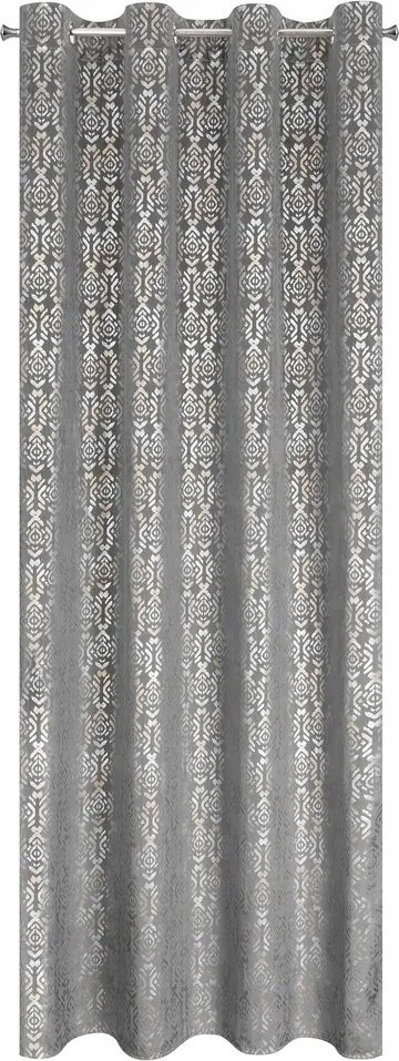 Bársony függöny 140X250 acél, arany nyomott mintával a kerekeken