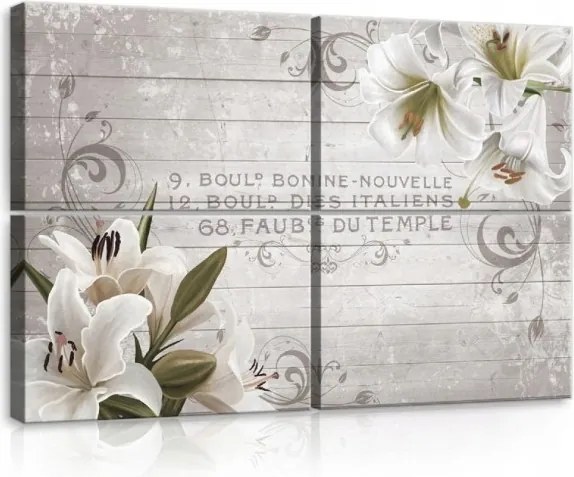 Vászonkép 120x80 Liliomok fehér virágok természet csendélet fali dekoráció