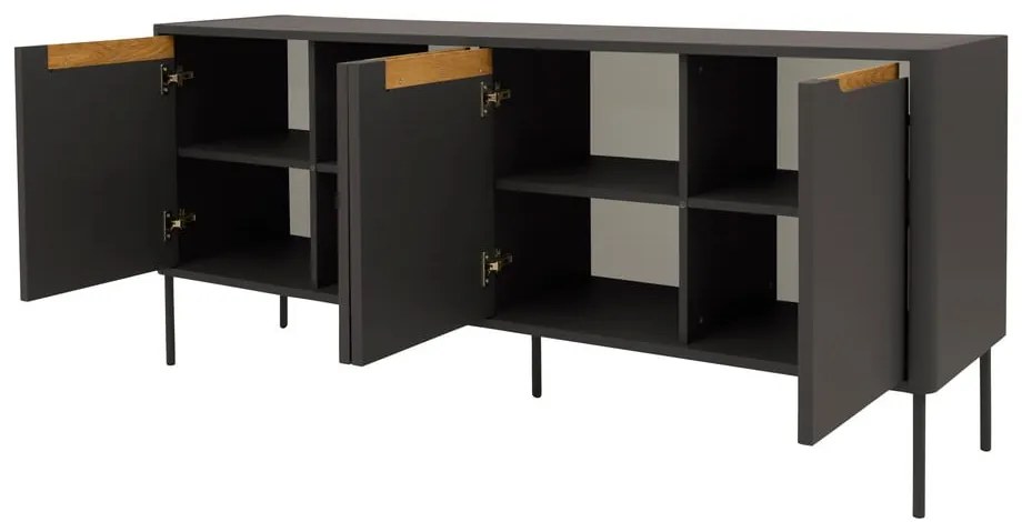 Switch fekete komód, 173 x 76 cm - Tenzo