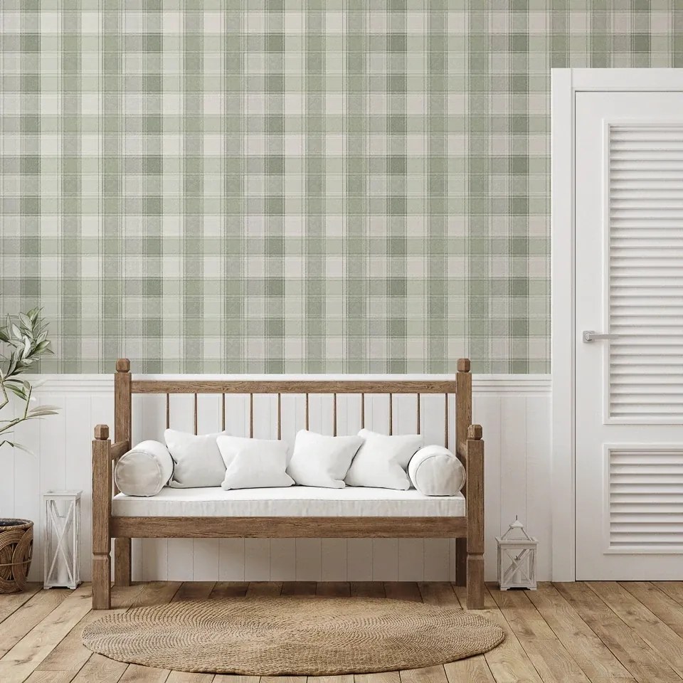 Arthouse Signature 2 Country Check zöld kockás papír tapéta – 922806