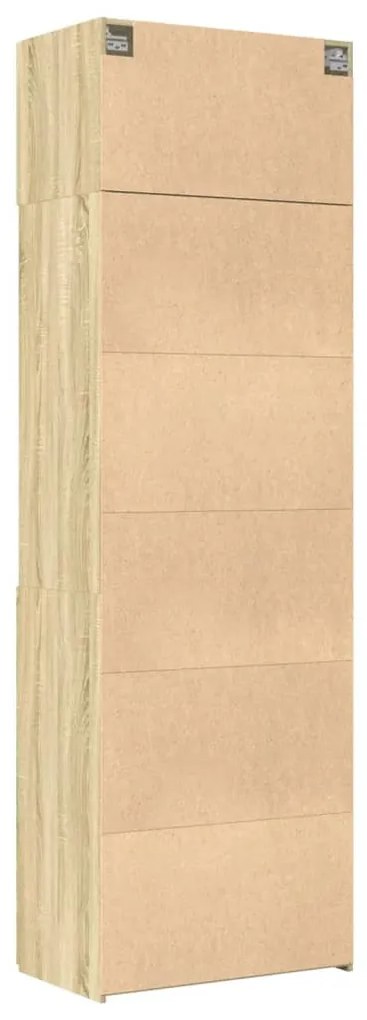 sonoma tölgy színű szerelt fa tárolószekrény 70 x 42,5 x 225 cm