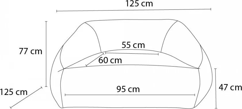 Sötétszürke kordbársony babzsákfotel Lilibet – Bobochic Paris
