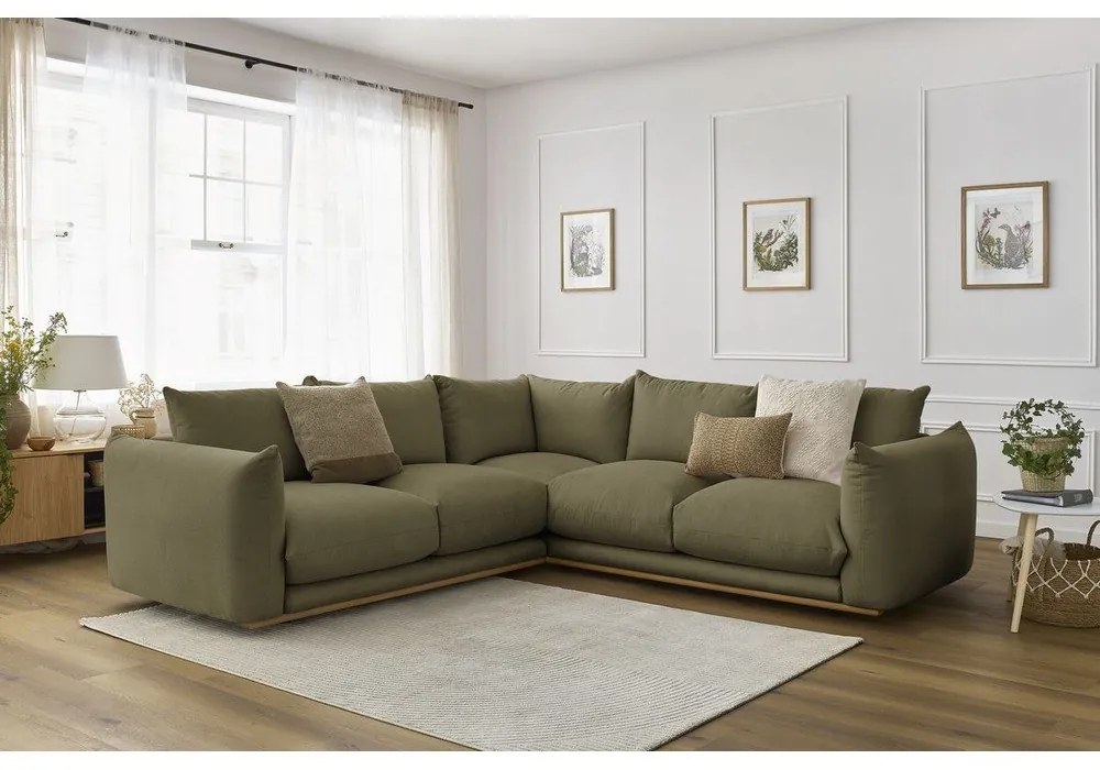 Világoszöld sarokkanapé Ernest – Bobochic Paris