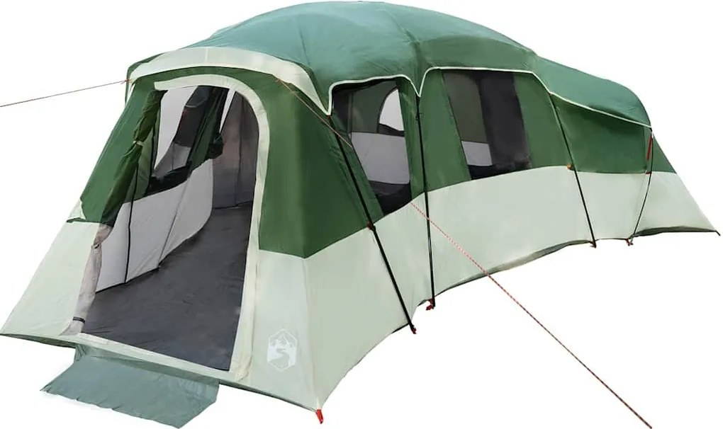 vidaXL Családi Sátor tetővel tárolóval Zöld 762 x 655 x 218 cm taft