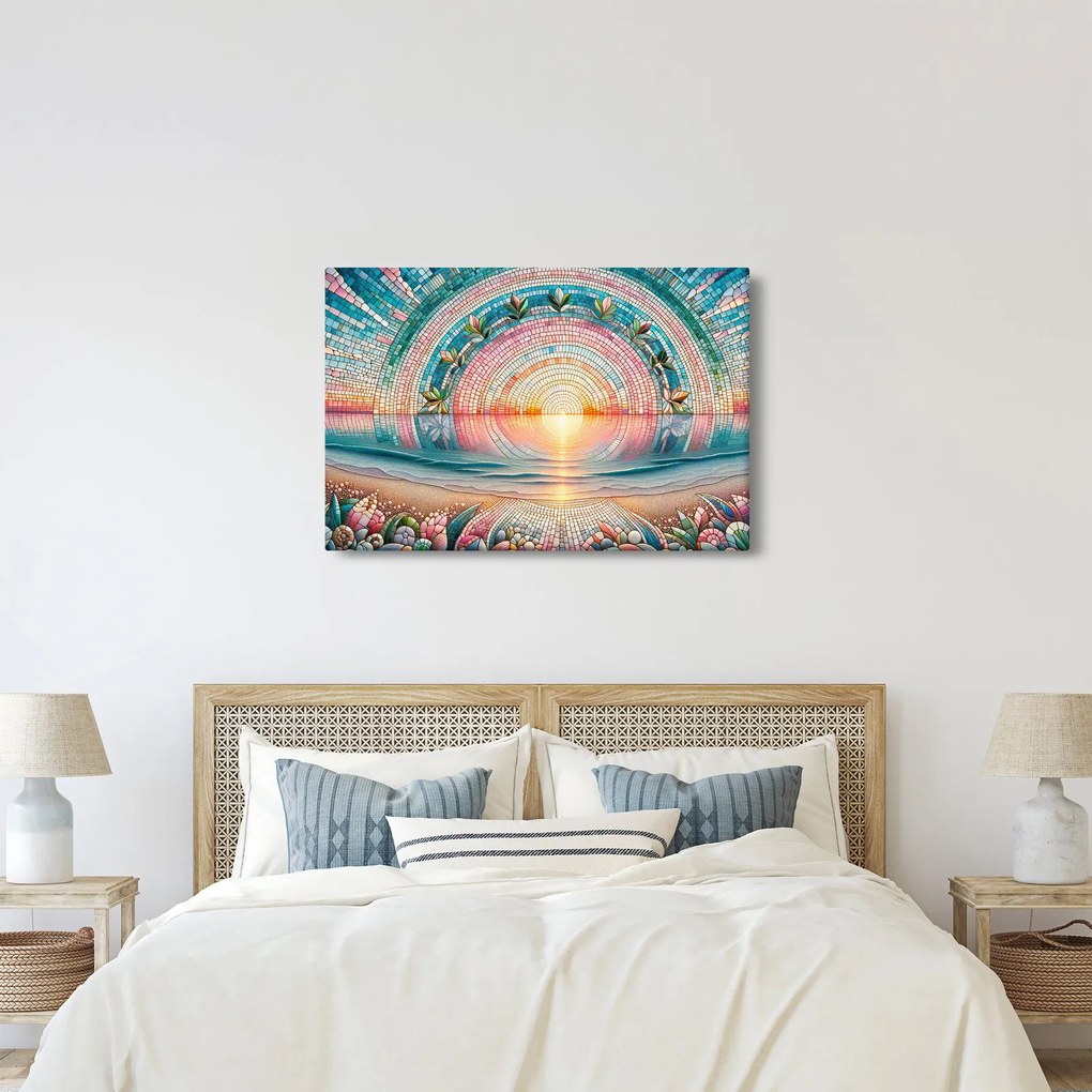 Kép – Naplemente mozaik (90x60 cm)