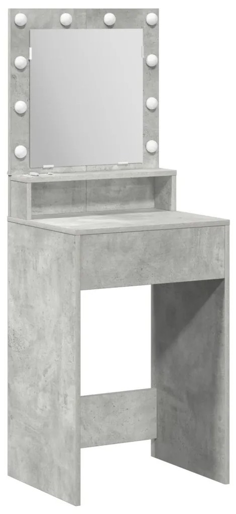 LED-es sminkasztal Beton szürke 50x41x135 cm