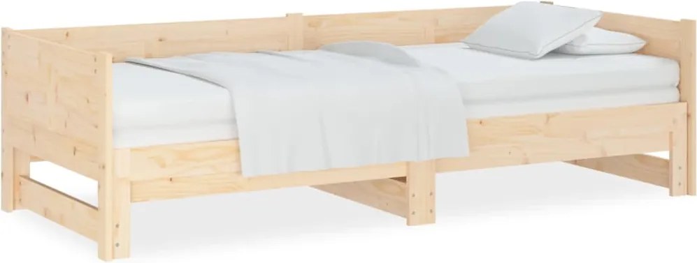 vidaXL tömör fenyőfa kihúzható kanapéágy 2x(90x190) cm