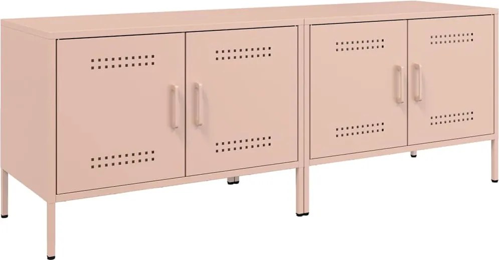 vidaXL 2 db rózsaszín acél TV-szekrény 68 x 39 x 50,5 cm