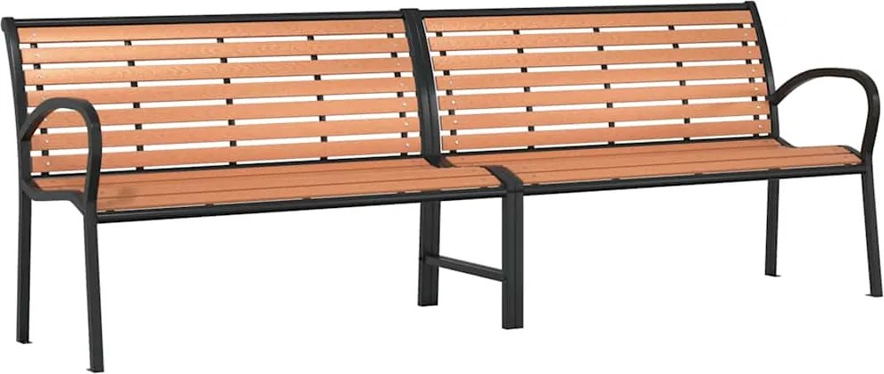 vidaXL barna fa és porszórt acél kerti pad 231 cm
