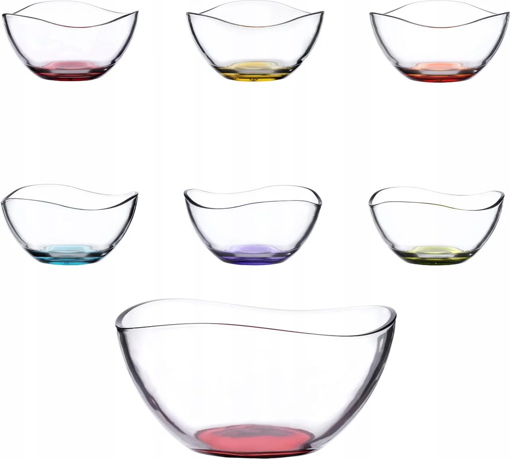 Üveg Salátás Tálak Készlet 7 Db Lav