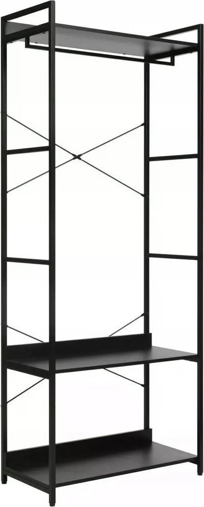 Polcos szekrény polccal Rin C fekete Sig