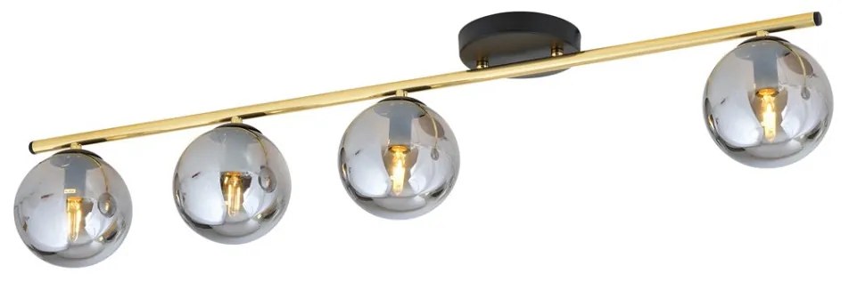 EMIBIG 1250-4 MONZA Glamour Mennyezeti Lámpa Fekete, Grafit, Arany E14 IP20